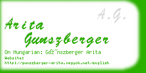 arita gunszberger business card